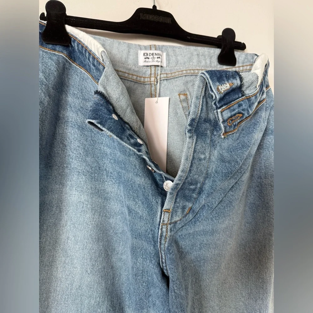 NWT EB Denim Madison Baggy Wide Leg 100% Cotton Made in USA Jeans in Luca - Picture 3 of 14